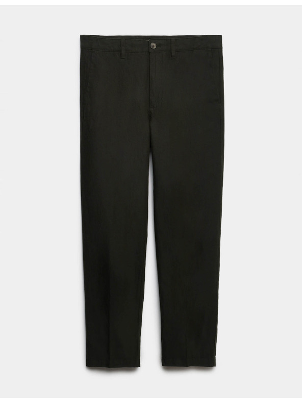 Marks & Spencer Chino nohavice zo zmesi ľanu, normálny strih Marks & Spencer zelená