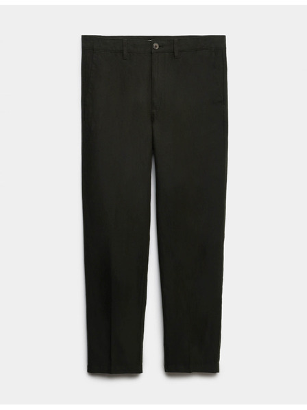 Marks & Spencer Chino nohavice zo zmesi ľanu, normálny strih Marks & Spencer zelená