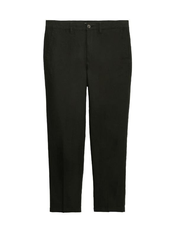 Marks & Spencer Chino nohavice zo zmesi ľanu, normálny strih Marks & Spencer zelená