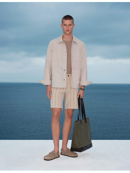 Marks & Spencer Chino šortky, zo zmesi ľanu Marks & Spencer béžová