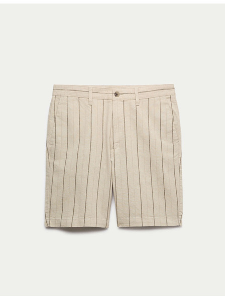 Marks & Spencer Chino šortky, zo zmesi ľanu Marks & Spencer béžová