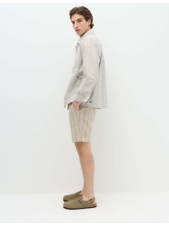 Marks & Spencer Chino šortky, zo zmesi ľanu Marks & Spencer béžová