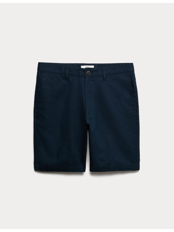 Marks & Spencer Chino šortky, zo zmesi ľanu Marks & Spencer námornícka modrá