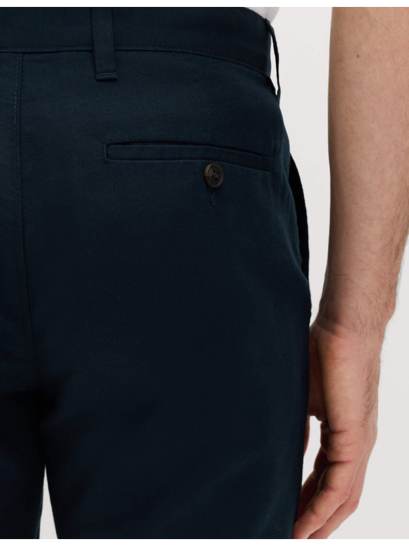 Marks & Spencer Chino šortky, zo zmesi ľanu Marks & Spencer námornícka modrá