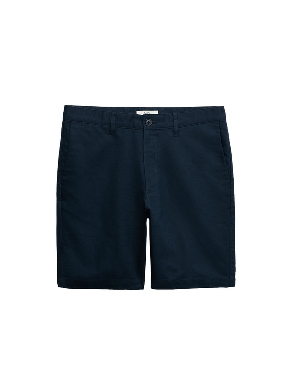 Marks & Spencer Chino šortky, zo zmesi ľanu Marks & Spencer námornícka modrá