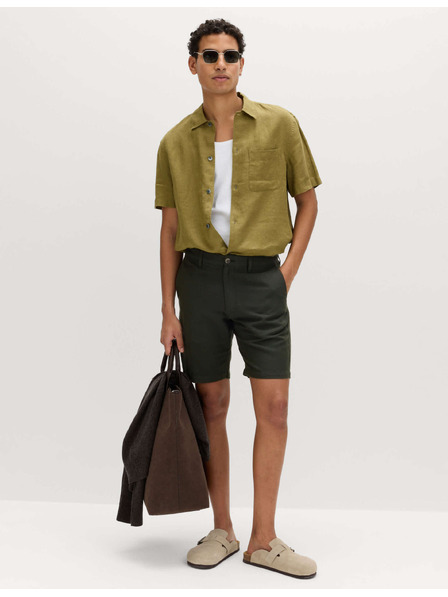 Marks & Spencer Chino šortky, zo zmesi ľanu Marks & Spencer zelená