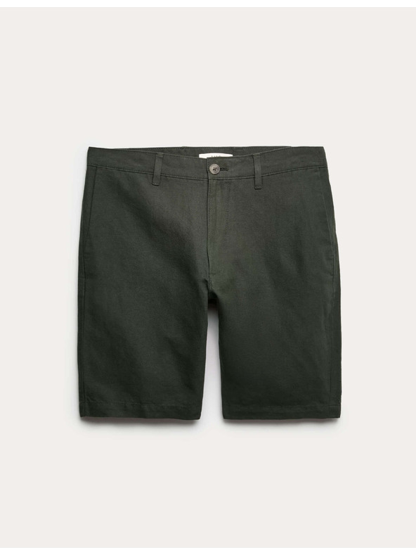 Marks & Spencer Chino šortky, zo zmesi ľanu Marks & Spencer zelená