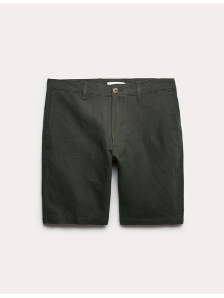 Marks & Spencer Chino šortky, zo zmesi ľanu Marks & Spencer zelená