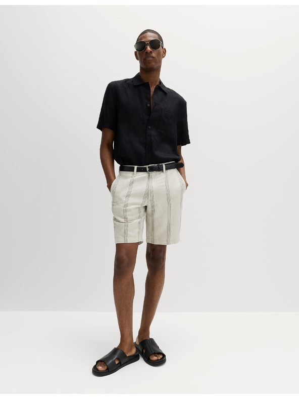 Marks & Spencer Chino šortky, zo zmesi ľanu Marks & Spencer béžová