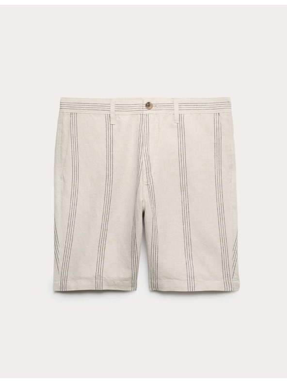 Marks & Spencer Chino šortky, zo zmesi ľanu Marks & Spencer béžová