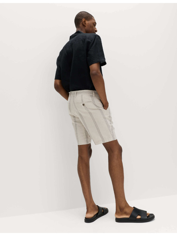 Marks & Spencer Chino šortky, zo zmesi ľanu Marks & Spencer béžová