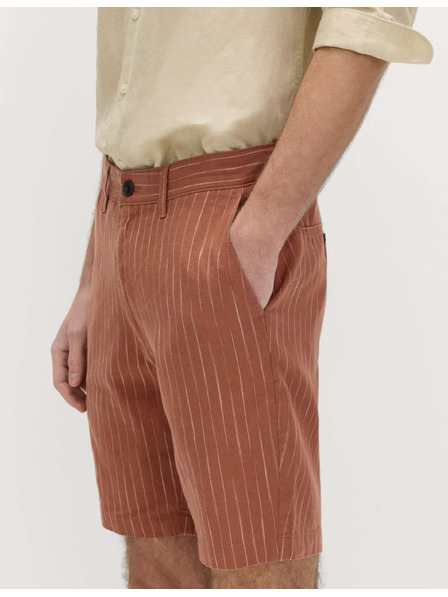 Marks & Spencer Chino šortky, zo zmesi ľanu Marks & Spencer hnedá