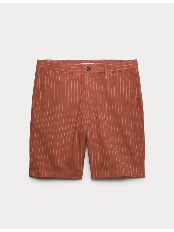 Marks & Spencer Chino šortky, zo zmesi ľanu Marks & Spencer hnedá