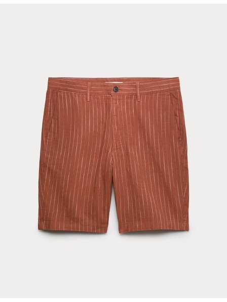 Marks & Spencer Chino šortky, zo zmesi ľanu Marks & Spencer hnedá