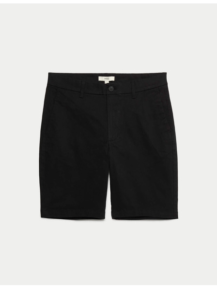 Marks & Spencer Strečové chino šortky, normálny strih Marks & Spencer čierna
