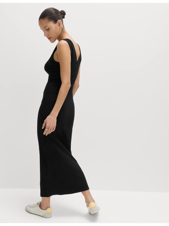 Marks & Spencer Midi puzdro šaty s vysokým obsahom bavlny a výstrihom do V Marks & Spencer čierna