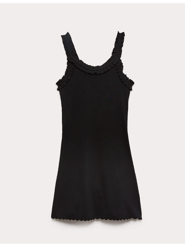 Marks & Spencer Rebrované natahovacie mini šaty s vysokým podielom bavlny Marks & Spencer čierna