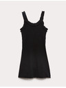 Marks & Spencer Rebrované natahovacie mini šaty s vysokým podielom bavlny Marks & Spencer čierna