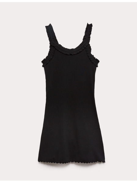 Marks & Spencer Rebrované natahovacie mini šaty s vysokým podielom bavlny Marks & Spencer čierna