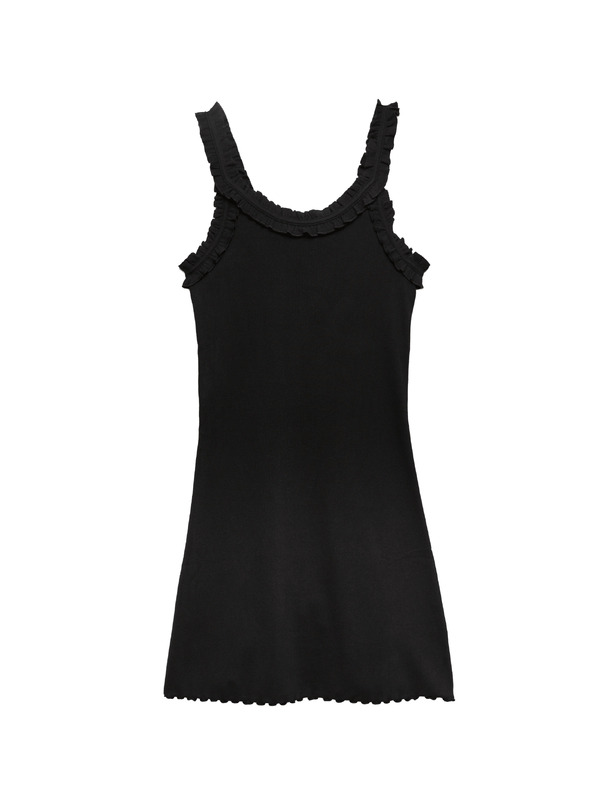 Marks & Spencer Rebrované natahovacie mini šaty s vysokým podielom bavlny Marks & Spencer čierna