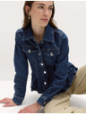 Marks & Spencer Džínsová bunda s golierom a volánmi Marks & Spencer námornícka modrá