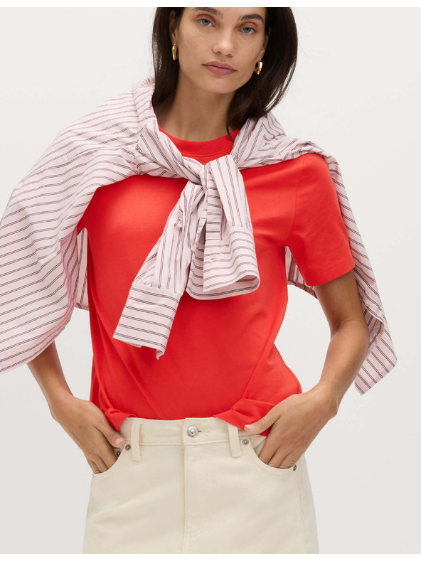 Marks & Spencer Tričko každodenného strihú, z čistej bavlny Marks & Spencer červená
