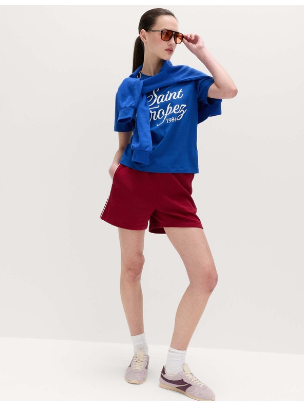 Marks & Spencer Pruhované tričko z čistej bavlny, každodenný strih Marks & Spencer modrá