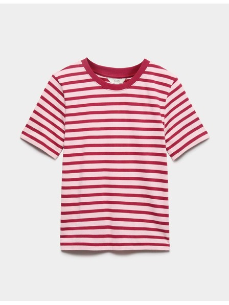 Marks & Spencer Pruhované tričko z čistej bavlny, každodenný strih Marks & Spencer červená