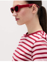 Marks & Spencer Pruhované tričko z čistej bavlny, každodenný strih Marks & Spencer červená