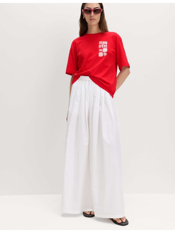 Marks & Spencer Tričko voľného strihú s grafikou, z čistej bavlny Marks & Spencer červená