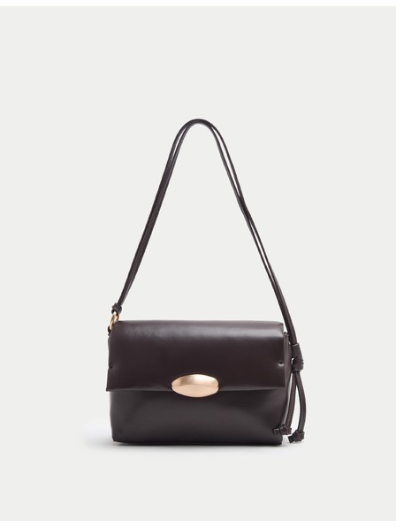 Marks & Spencer Mini taška cez rameno s kovovými detailami Marks & Spencer hnedá