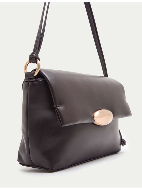 Marks & Spencer Mini taška cez rameno s kovovými detailami Marks & Spencer hnedá