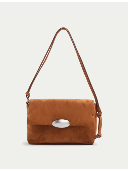 Marks & Spencer Mini taška cez rameno s kovovými detailami Marks & Spencer hnedá