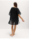 Marks & Spencer Kaftan mini šaty z čistej bavlny s ozdobným viazaním Marks & Spencer čierna