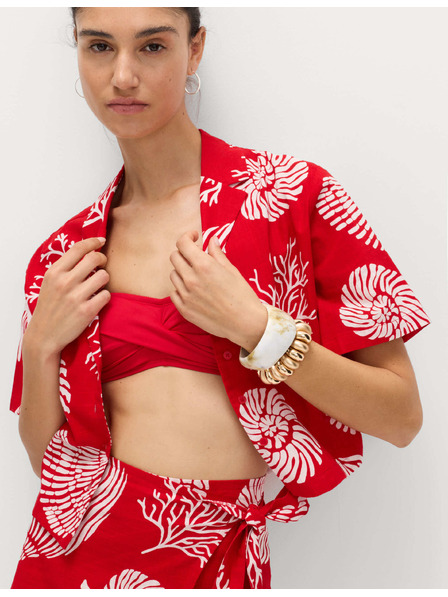 Marks & Spencer Plážová košeľa z čistej bavlny s potlačou Marks & Spencer červená