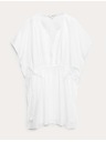 Marks & Spencer Kaftan mini šaty z čistej bavlny s ozdobným viazaním Marks & Spencer biela