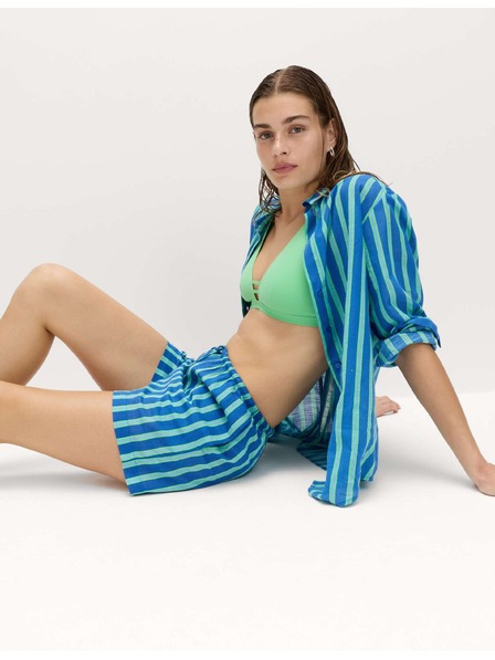 Marks & Spencer Plážové šortky z čistej bavlny s pruhmi Marks & Spencer modrá