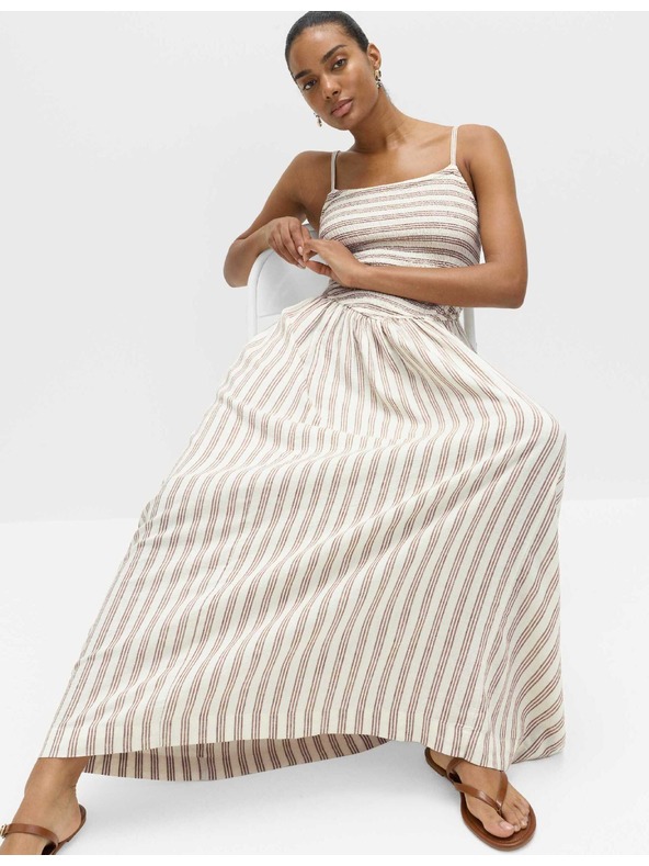 Marks & Spencer Rasenice maxi šaty s vysokým obsahom ľanu Marks & Spencer hnedá