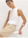 Marks & Spencer Vesty top s vroubkovaným lemom a vysokým podielom ľanu Marks & Spencer biela