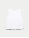 Marks & Spencer Vesty top s vroubkovaným lemom a vysokým podielom ľanu Marks & Spencer biela