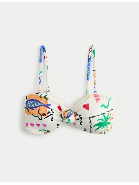Marks & Spencer Vztuženný bikinový top typu bandeau s potlačou Marks & Spencer viacfarebná