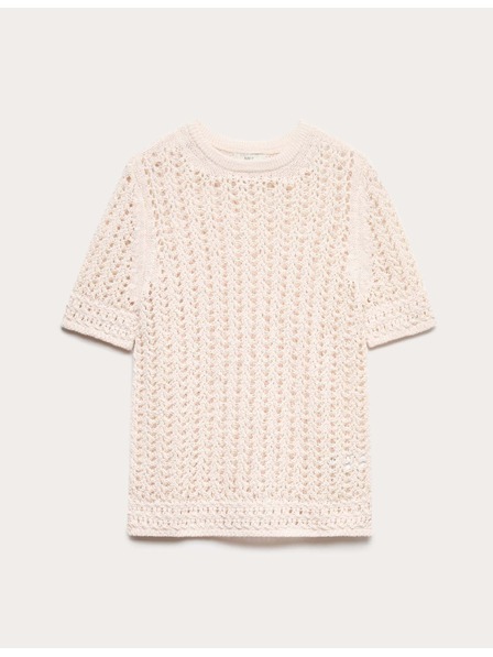 Marks & Spencer Pletený top s textúrou a vysokým podielom bavlny Marks & Spencer smotanová