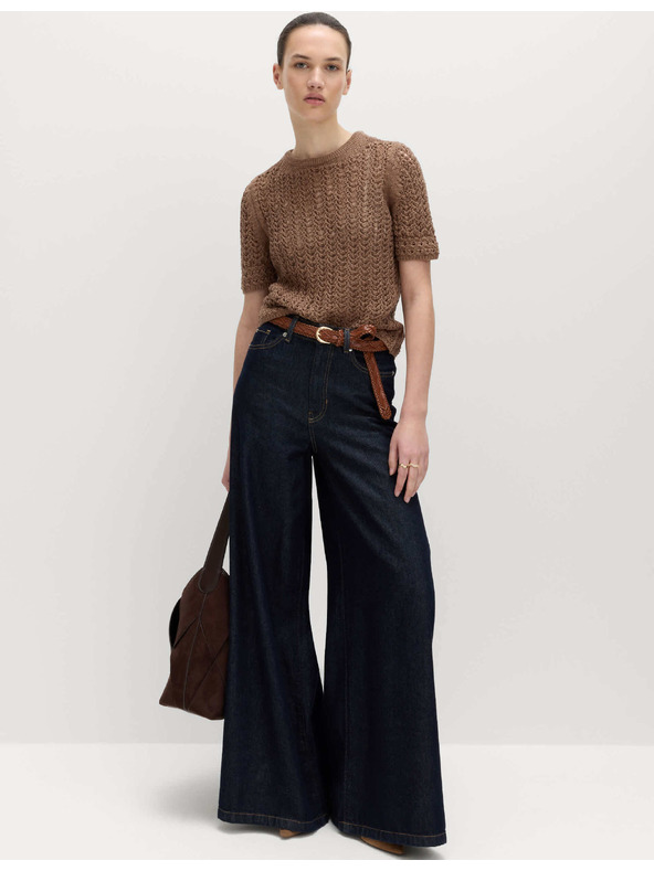 Marks & Spencer Pletený top s textúrou a vysokým podielom bavlny Marks & Spencer hnedá