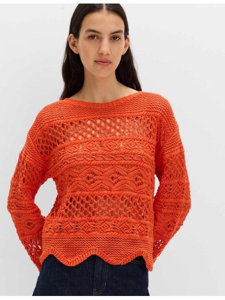 Marks & Spencer Textúrovaný skrátený sveter s vysokým podielom bavlny Marks & Spencer oranžová