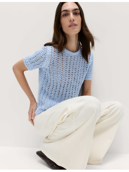 Marks & Spencer Pletený top s textúrou a vysokým podielom bavlny Marks & Spencer modrá