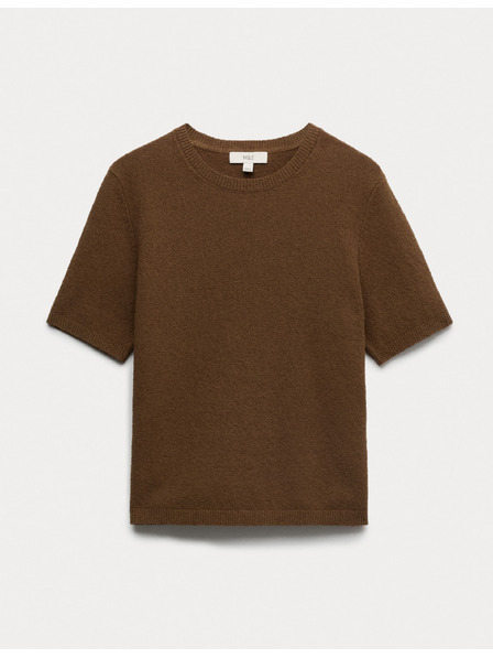 Marks & Spencer Pletený top úzkeho strihu buklé, s vysokým podielom bavlny Marks & Spencer zelená