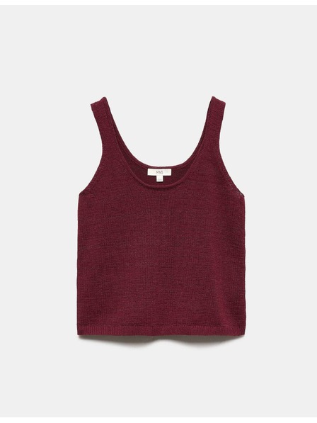 Marks & Spencer Textúrované pletené tielko s oválnym výstrihom, zo zmesi bavlny Marks & Spencer červená