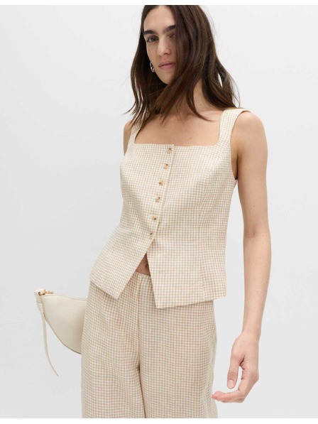 Marks & Spencer Vesta z materiálu Gingham z čistého ľanu Marks & Spencer viacfarebná