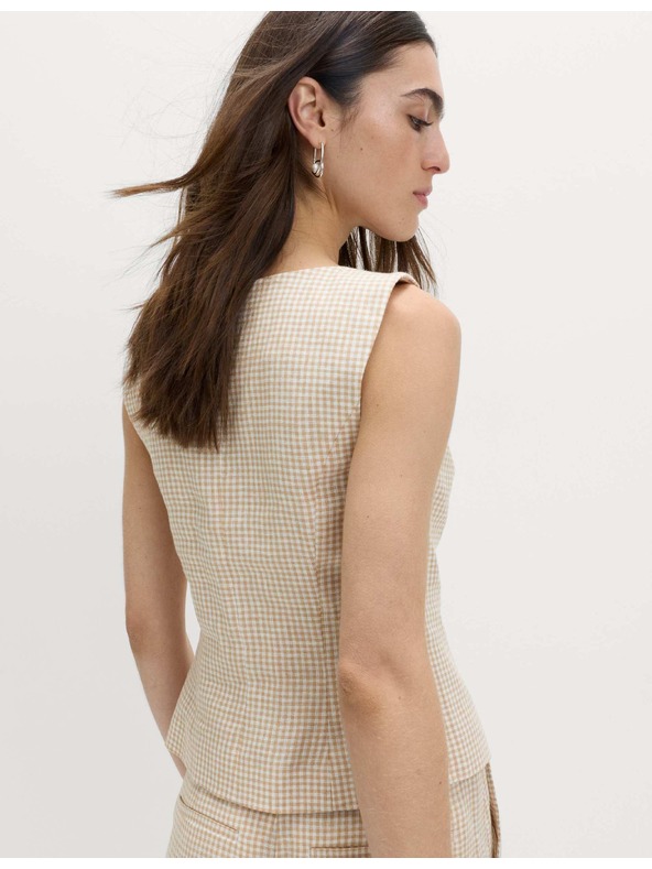 Marks & Spencer Vesta z materiálu Gingham z čistého ľanu Marks & Spencer viacfarebná