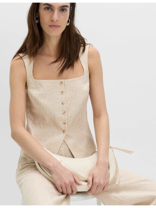 Marks & Spencer Vesta z materiálu Gingham z čistého ľanu Marks & Spencer viacfarebná